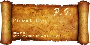 Pinkert Imre névjegykártya