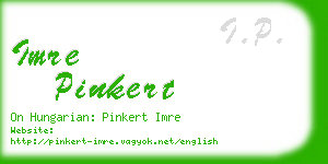 imre pinkert business card